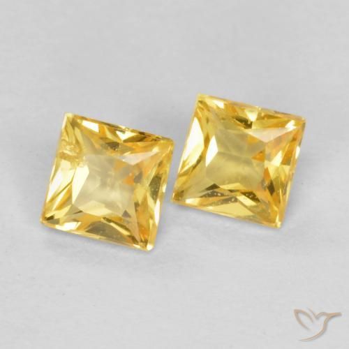 0.48 ct natürliche Mittleres Gold Saphir-Edelsteine, Quadrat, VS