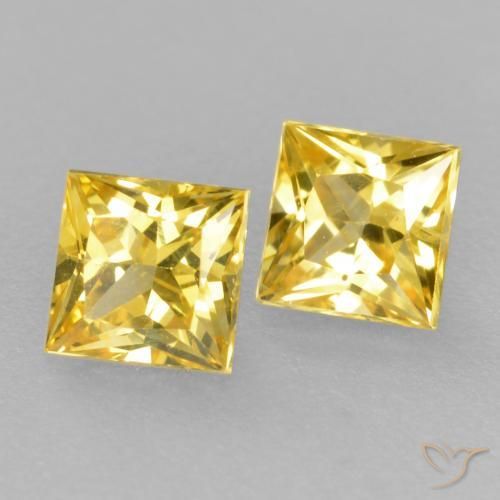 0.49 ct natürliche Mittelgelb Saphir-Edelsteine, Quadrat, VVS-VS