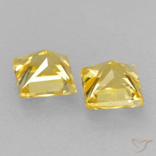 0.49 ct natürliche Mittelgelb Saphir-Edelsteine, Quadrat, VVS-VS
