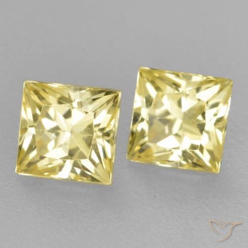 0.54 ct natürliche Mittelhelles Gelb Saphir-Edelsteine, Quadrat, VVS-VS