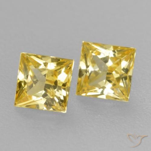 0.41 ct natürliche Mittelgelb Saphir-Edelsteine, Quadrat, VVS-VS