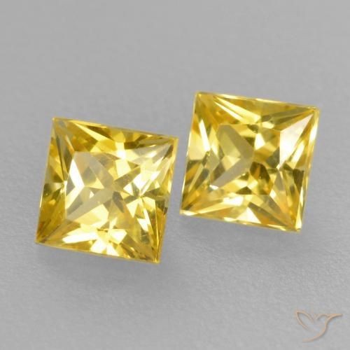 0.47 ct natürliche Mittelgelb Saphir-Edelsteine, Quadrat, VVS-VS
