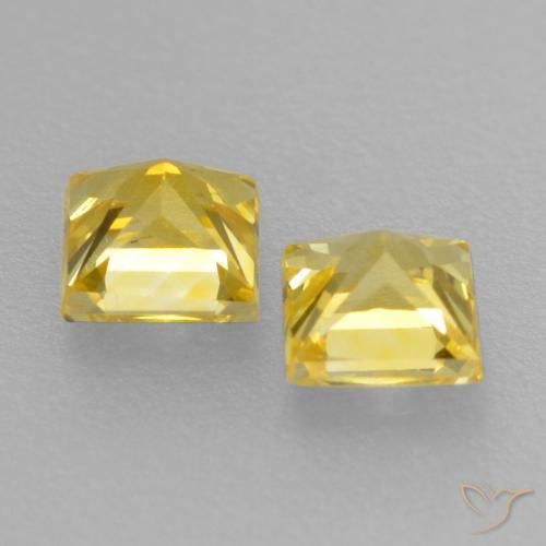 0.47 ct natürliche Mittelgelb Saphir-Edelsteine, Quadrat, VVS-VS