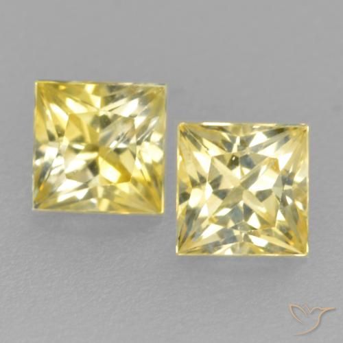 0.50ctw Natürlicher Mittelhelles Gelb Saphir, Quadrat, VS