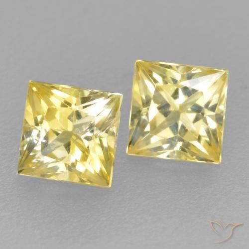 0.50 ct natürliche Mittelhelles Gelb Saphir-Edelsteine, Quadrat, VS