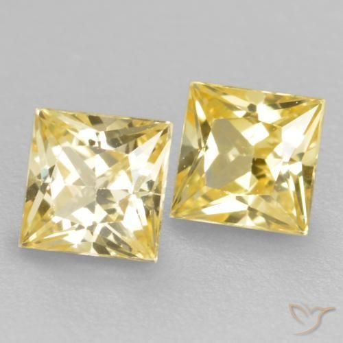 0.59 ct natürliche Toskana Gelb Saphir-Edelsteine, Quadrat, VVS-VS