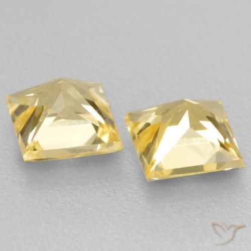 0.59 ct natürliche Toskana Gelb Saphir-Edelsteine, Quadrat, VVS-VS