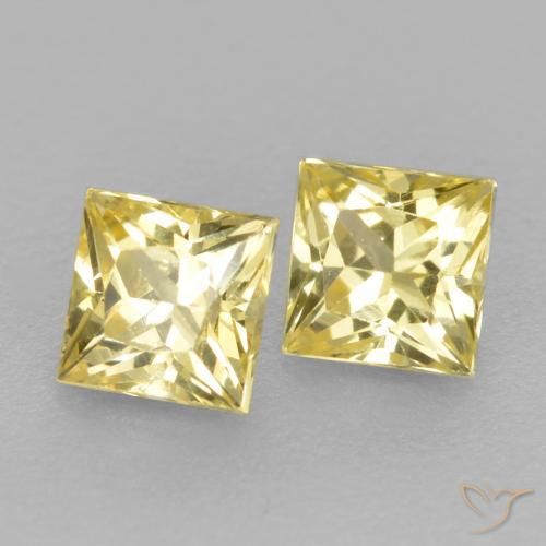 0.46 ct natürliche Mittelhelles Gelb Saphir-Edelsteine, Quadrat, VVS-VS