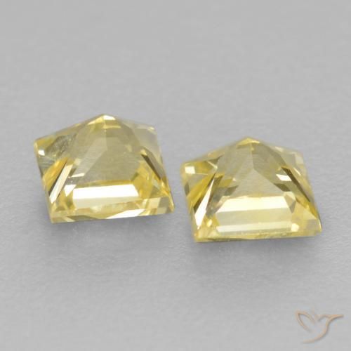 0.46 ct natürliche Mittelhelles Gelb Saphir-Edelsteine, Quadrat, VVS-VS