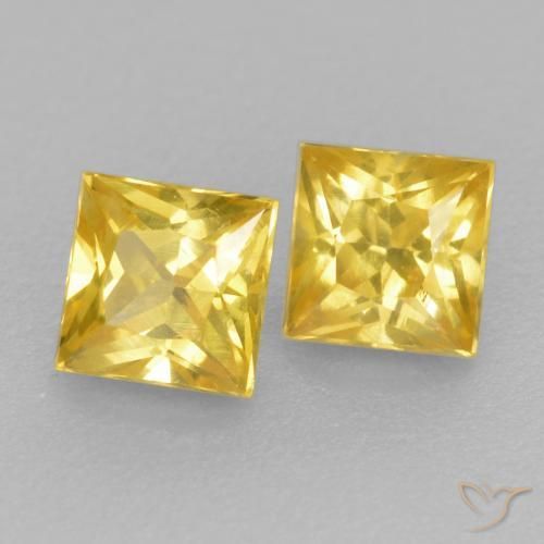 0.45 ct natürliche Toskana Gelb Saphir-Edelsteine, Quadrat, VS
