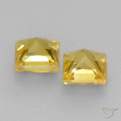 0.45 ct natürliche Toskana Gelb Saphir-Edelsteine, Quadrat, VS