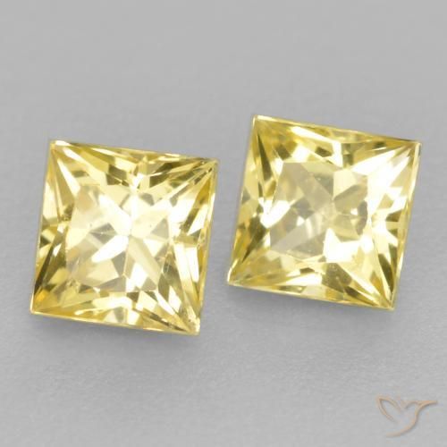 0.54 ct natürliche Mittelhelles Gelb Saphir-Edelsteine, Quadrat, VS