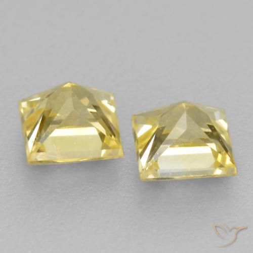 0.54 ct natürliche Mittelhelles Gelb Saphir-Edelsteine, Quadrat, VS