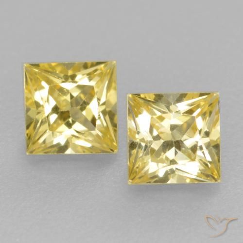 0.50ctw Natürlicher Mittelhelles Gelb Saphir, Quadrat, VVS-VS