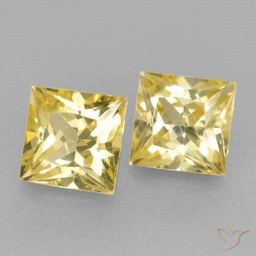 0.50 ct natürliche Mittelhelles Gelb Saphir-Edelsteine, Quadrat, VVS-VS