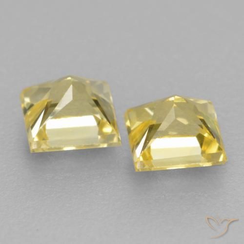 0.50 ct natürliche Mittelhelles Gelb Saphir-Edelsteine, Quadrat, VVS-VS
