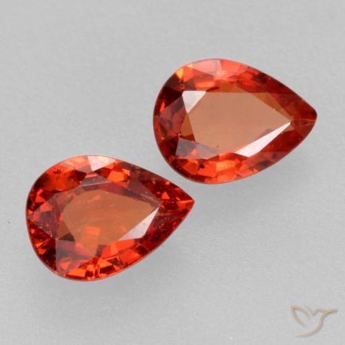 0.75 ct natürliche Feuerrot Saphir-Edelsteine, Birnenform, VS