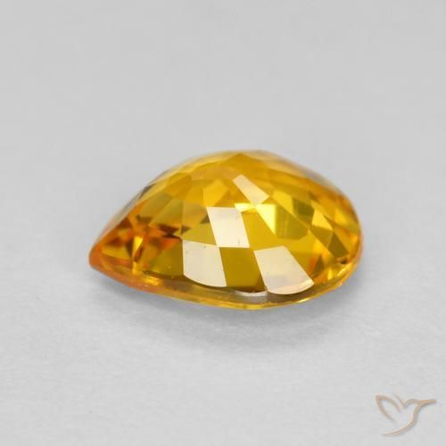9,17 ctw natürlicher gold-orange Saphir, Birnenform, VVS-VS