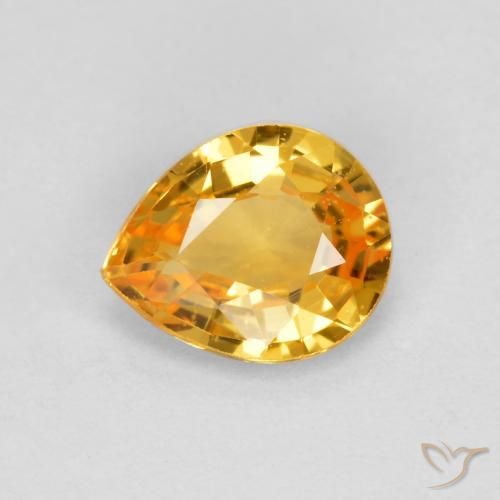 0.60ct Natürlicher Tiefes Orange-Gold Saphir, Birnenform, VVS-VS