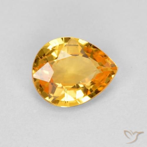 9,17 ctw natürlicher Tiefes Orange-Gold Saphir, Birnenform, VVS-VS