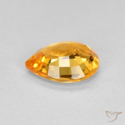 9,17 ctw natürlicher Tiefes Orange-Gold Saphir, Birnenform, VVS-VS