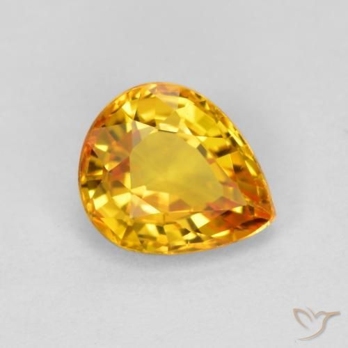 9,17 ctw natürlicher Helles Gold Saphir, Birnenform, VVS-VS