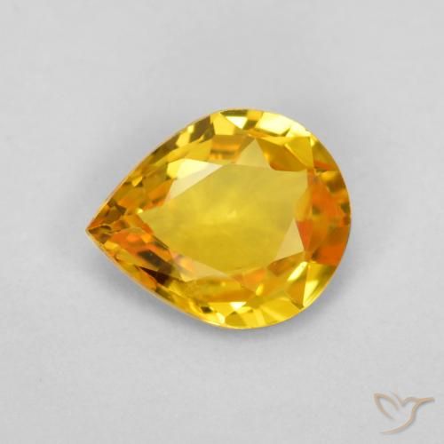 0.55ct Natürlicher gold-orange Saphir, Birnenform, VVS-VS