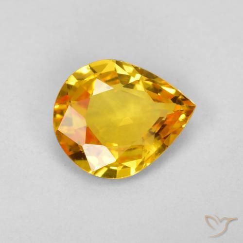 9,17 ctw natürlicher gold-orange Saphir, Birnenform, VVS-VS