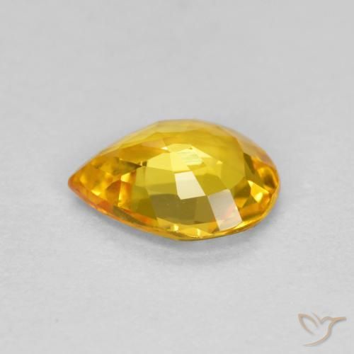 9,17 ctw natürlicher gold-orange Saphir, Birnenform, VVS-VS