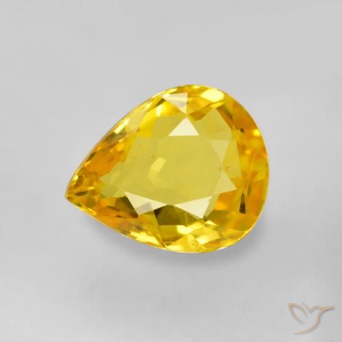 0.64ct Natürlicher Mittelgold Saphir, Birnenform, VS