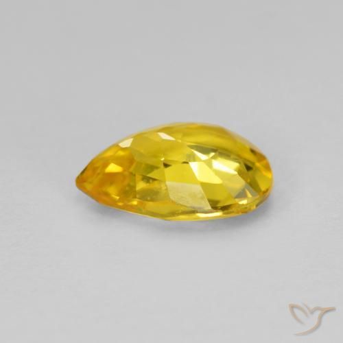 9,17 ctw natürlicher Mittelgold Saphir, Birnenform, VS