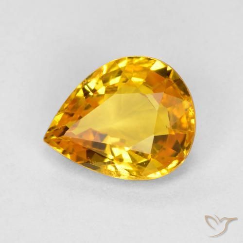 9,17 ctw natürlicher Helles Gold Saphir, Birnenform, VS