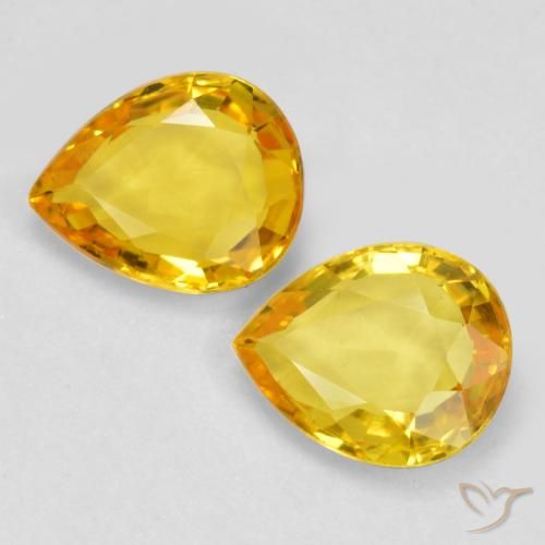 1.24ctw Natürlicher Golden Saphir, Birnenform, VVS-VS