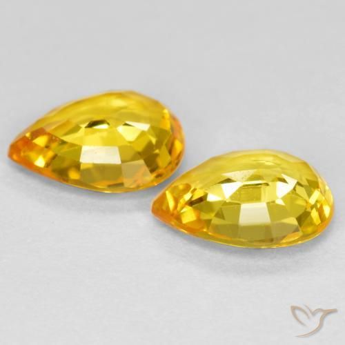 1.24 ct natürliche Golden Saphir-Edelsteine, Birnenform, VVS-VS