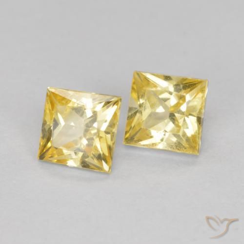 0.49 ct natürliche Toskana Gelb Saphir-Edelsteine, Quadrat, VS