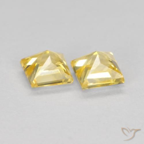 0.49 ct natürliche Toskana Gelb Saphir-Edelsteine, Quadrat, VS