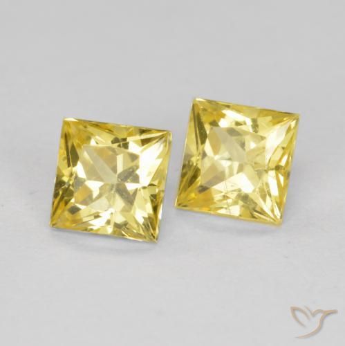0.76 ct natürliche Mittelgelb Saphir-Edelsteine, Quadrat, VS