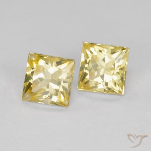 0.73 ct natürliche Toskana Gelb Saphir-Edelsteine, Quadrat, VS
