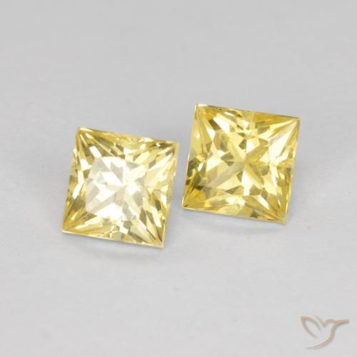 0.87 ct natürliche Toskana Gelb Saphir-Edelsteine, Quadrat, VS