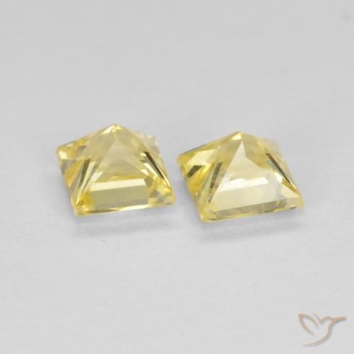 0.87 ct natürliche Toskana Gelb Saphir-Edelsteine, Quadrat, VS