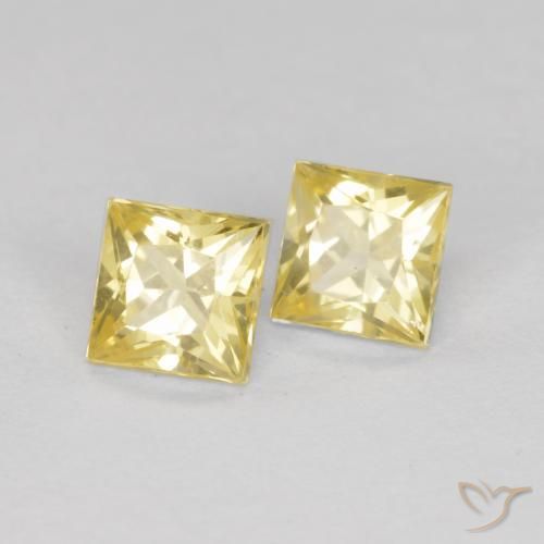 0.63 ct natürliche Toskana Gelb Saphir-Edelsteine, Quadrat, VS