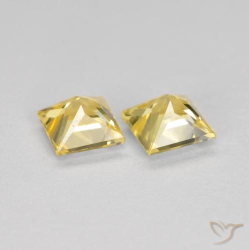 0.53 ct natürliche Toskana Gelb Saphir-Edelsteine, Quadrat, VS
