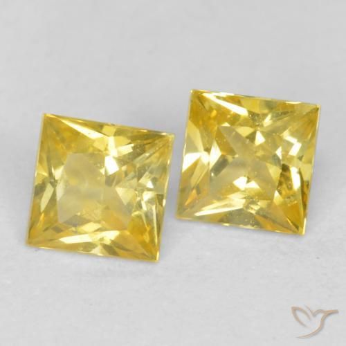 0.50 ct natürliche Toskana Gelb Saphir-Edelsteine, Quadrat, VS