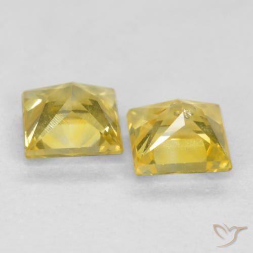 0.50 ct natürliche Toskana Gelb Saphir-Edelsteine, Quadrat, VS