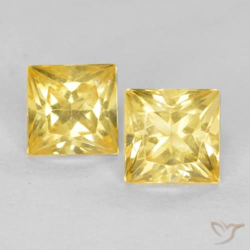 0.65ctw Natürlicher Toskana Gelb Saphir, Quadrat, VS