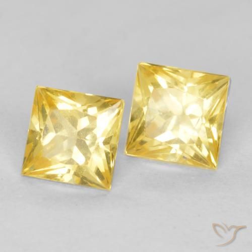 0.65 ct natürliche Toskana Gelb Saphir-Edelsteine, Quadrat, VS