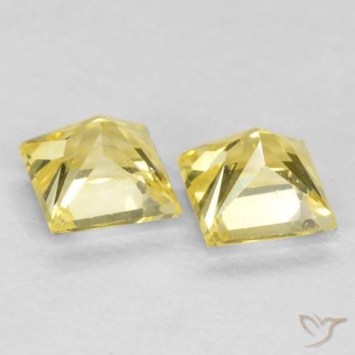 0.54 ct natürliche Toskana Gelb Saphir-Edelsteine, Quadrat, VS