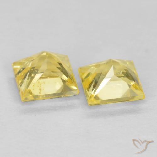 0.62 ct natürliche Toskana Gelb Saphir-Edelsteine, Quadrat, VS