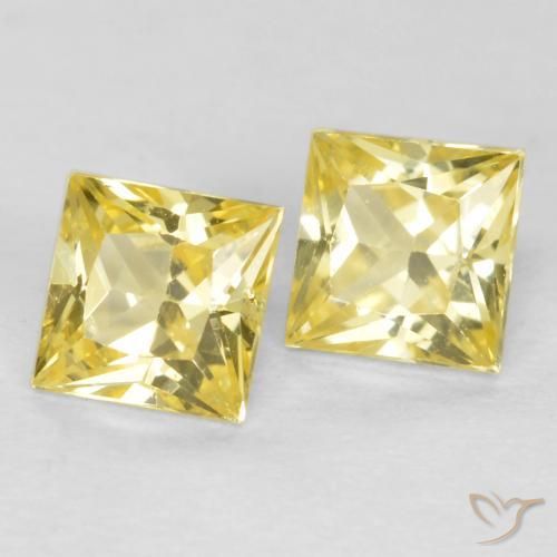 0.54 ct natürliche Toskana Gelb Saphir-Edelsteine, Quadrat, VS
