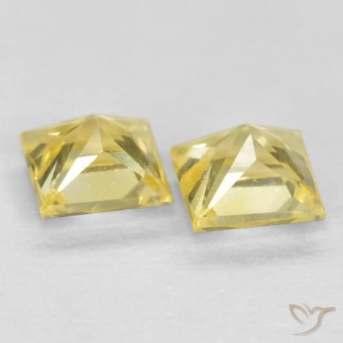 0.54 ct natürliche Toskana Gelb Saphir-Edelsteine, Quadrat, VS